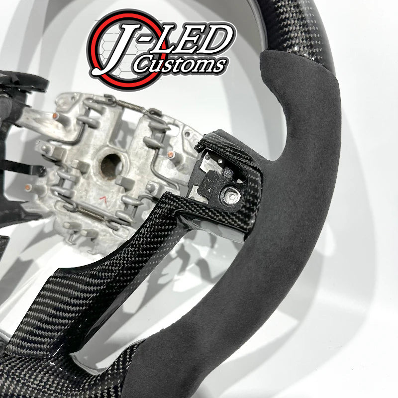 Custom VE carbon steering wheel - gloss alcantara